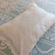 Handmade bed pillows with crochet and cotton in white_set of two
