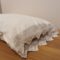 Handmade bed pillows mixed with crochet and cotton in white. In set of two. Dimensions 50x70cm