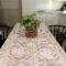 Tableclothe knitted with crochet in white 100% cotton thread. It is suitable for big dinning tables. Handmade from Greek woman